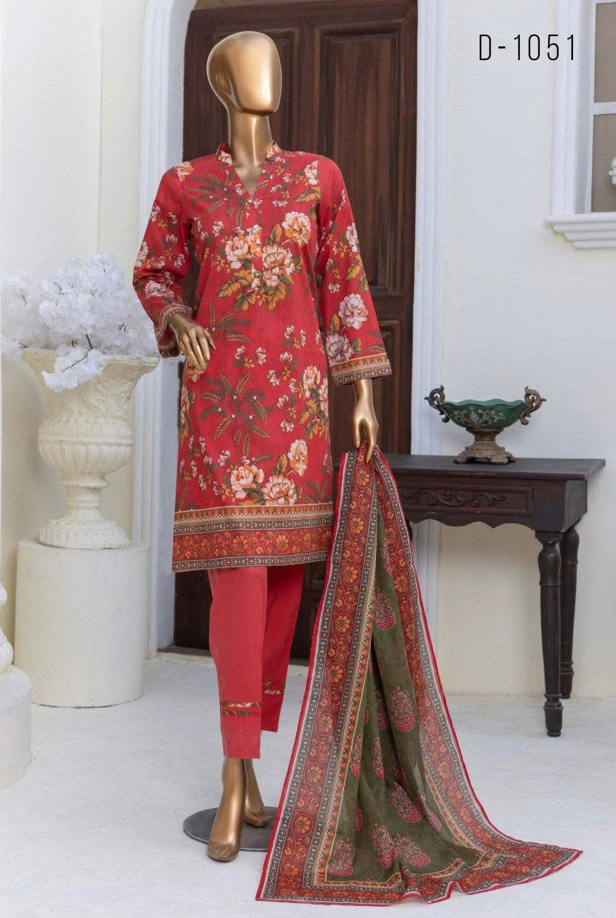 Printed Lawn 3 Pece Suite Unstiched